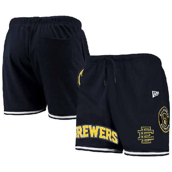 Men's Milwaukee Brewers Navy Mesh Shorts